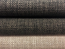 Load image into Gallery viewer, Faux Linen Mid Century Modern MCM Charcoal Graphite Black Powder Grey Upholstery Drapery Fabric