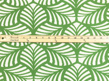 Load image into Gallery viewer, 1.5 Yds Schumacher Sonia II Indoor Outdoor Green Cream Geometric Upholstery Fabric