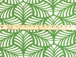 1.5 Yds Schumacher Sonia II Indoor Outdoor Green Cream Geometric Upholstery Fabric