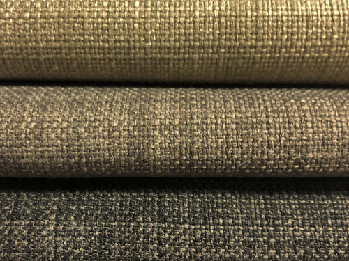 Faux Linen Mid Century Modern MCM Greige Tweed Stone Grey Upholstery Drapery Fabric