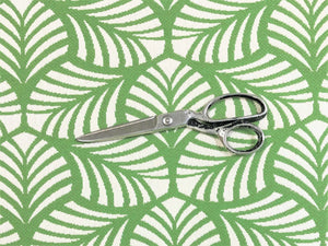 1.5 Yds Schumacher Sonia II Indoor Outdoor Green Cream Geometric Upholstery Fabric