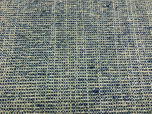 Load image into Gallery viewer, Designer Linen Viscose Navy Blue Cream Woven Small Check Upholstery Fabric