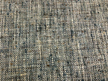 Load image into Gallery viewer, Designer Linen Flax Polyamide Water &amp; Stain Resistant Steel Blue Grey Brown MCM Mid Century Modern Tweed Upholstery Fabric