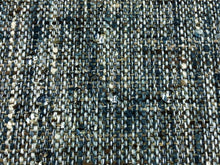 Load image into Gallery viewer, Designer Linen Flax Polyamide Water &amp; Stain Resistant Steel Blue Grey Brown MCM Mid Century Modern Tweed Upholstery Fabric