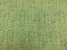 Load image into Gallery viewer, Designer Green Aqua Blue Cream MCM Mid Century Modern Tweed Upholstery Fabric