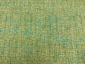 Designer Green Aqua Blue Cream MCM Mid Century Modern Tweed Upholstery Fabric