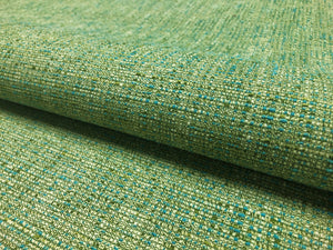 Designer Green Aqua Blue Cream MCM Mid Century Modern Tweed Upholstery Fabric