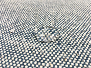 Denim Blue Cream Water & Stain Resistant MCM Tweed Upholstery Fabric