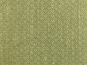 Designer Olive Green Taupe Small Scale Geometric Linen MCM Upholstery Fabric