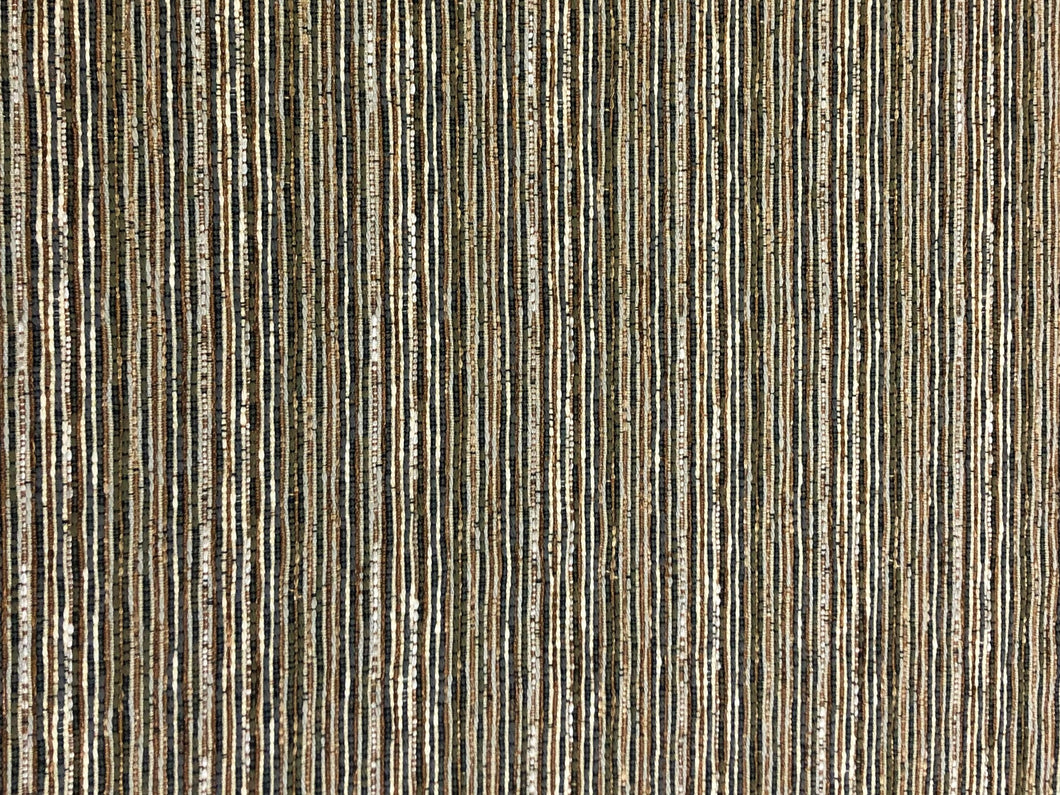 1 2/3 Yard Designer Beige Brown Grey Abstract Stripe Upholstery Fabric