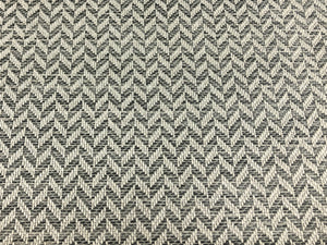 Designer MCM Mid Century Modern Charcoal Grey Chevron Geometric Upholstery Drapery Fabric