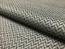 Load image into Gallery viewer, Designer MCM Mid Century Modern Charcoal Grey Chevron Geometric Upholstery Drapery Fabric