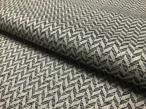 Designer MCM Mid Century Modern Charcoal Grey Chevron Geometric Upholstery Drapery Fabric