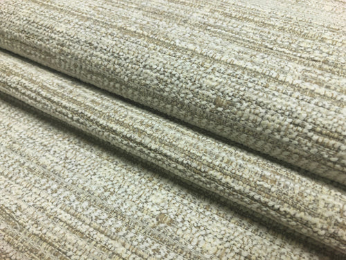Designer Cream Beige Woven Abstract Nautical Upholstery Fabric