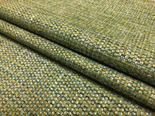 Load image into Gallery viewer, Designer MCM Mid Century Modern Grey Teal White Chartreuse Yellow Tweed Upholstery Fabric