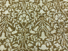 Load image into Gallery viewer, 1.5 Yard Designer Reversible Mustard Brown Beige Floral Tapestry Chenille Upholstery Fabric