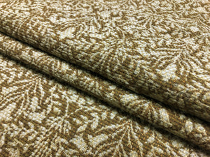 1.5 Yard Designer Reversible Mustard Brown Beige Floral Tapestry Chenille Upholstery Fabric