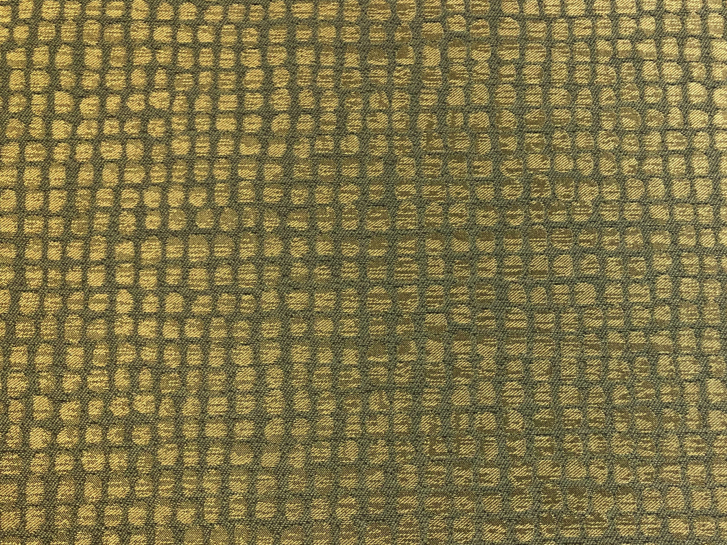 1.75 Yard Designer Bronze Charcoal Grey Reptile Alligator Pattern Upholstery Fabric