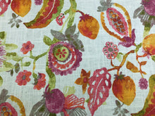 Load image into Gallery viewer, Richloom Linen Cotton Orange Green Pink Taupe Ivory Floral Print Drapery Fabric