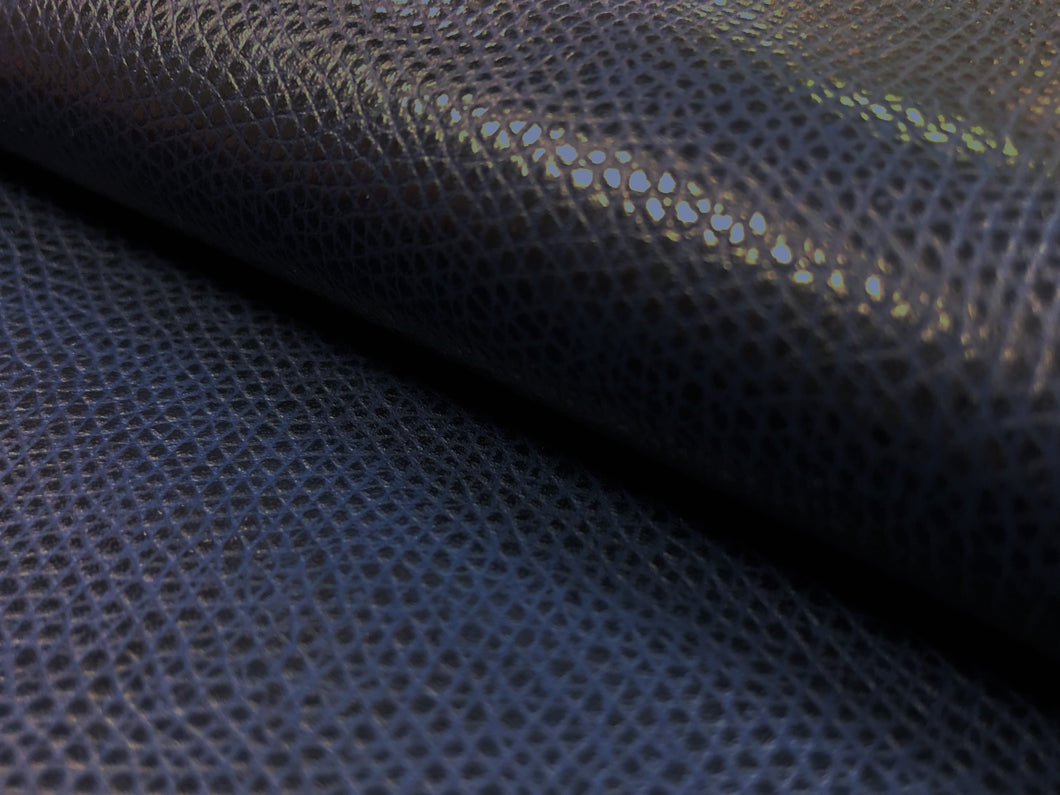 Mayer Fabrics Kobe Indigo Navy Blue Glossy Vegan Faux Leather Upholstery Vinyl