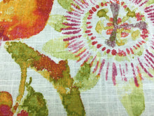 Load image into Gallery viewer, Richloom Linen Cotton Orange Green Pink Taupe Ivory Floral Print Drapery Fabric