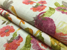 Load image into Gallery viewer, Richloom Linen Cotton Orange Green Pink Taupe Ivory Floral Print Drapery Fabric