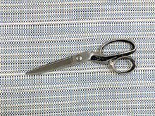 Load image into Gallery viewer, Designer Water &amp; Stain Resistant Woven Navy French Blue Beige White MCM Upholstery Fabric