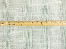 Load image into Gallery viewer, Semi Sheer Woven Faux Linen Ivory Seafoam Green Aqua Stripe Drapery Fabric