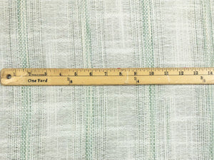 Semi Sheer Woven Faux Linen Ivory Seafoam Green Aqua Stripe Drapery Fabric