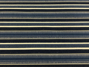 1 1/2 Yard Designer Water & Stain Resistant Indoor Outdoor French Navy Blue White Nautical Stripe Upholstery Fabric