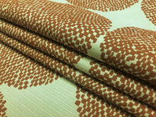 Load image into Gallery viewer, Designer Indoor Outdoor Burnt Orange Cream Geometric Circles Upholstery Fabric
