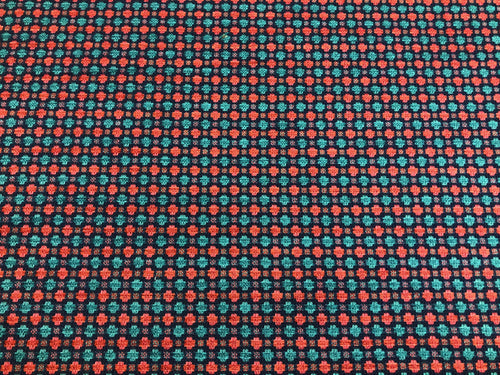 3/4 Yard Thibaut Maximillian Navy & Berry Red Teal Geometric Chenille Upholstery Fabric