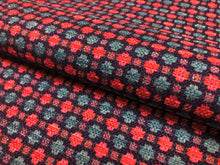 Load image into Gallery viewer, 3/4 Yard Thibaut Maximillian Navy &amp; Berry Red Teal Geometric Chenille Upholstery Fabric
