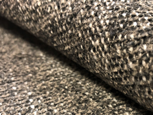 Designer Water & Stain Resistant Grey Taupe Charcoal Off White Tweed MCM Upholstery Fabric