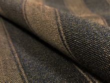 Load image into Gallery viewer, Designer Water &amp; Stain Resistant British Wool Grey Taupe Stripe Upholstery Drapery Fabric