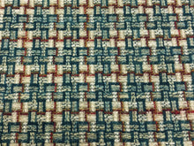Load image into Gallery viewer, One Yard Designer Woven Teal Blue Red Mustard Cream Upholstery Fabric