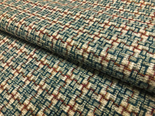 Load image into Gallery viewer, One Yard Designer Woven Teal Blue Red Mustard Cream Upholstery Fabric