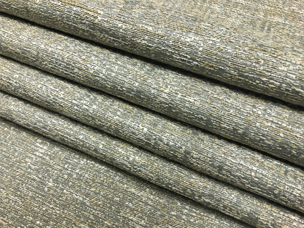 Designer Water & Stain Resistant Grey Taupe Mustard Beige Cream MCM Mid Century Modern Tweed Upholstery Fabric