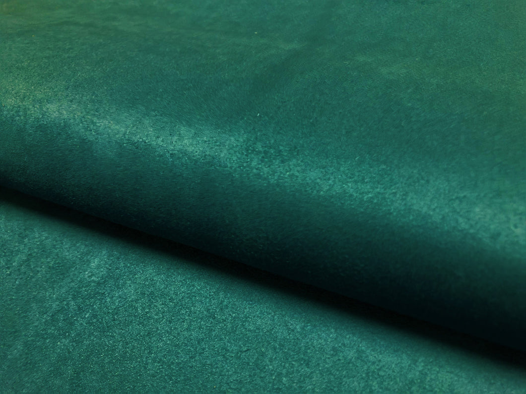 1 2/3 Yards Designer Teal Blue Faux Leather Suede Upholstery Fabric