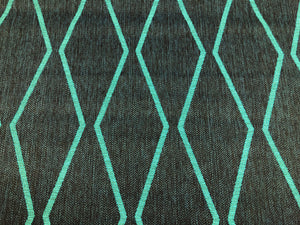 One Yd Designer Water & Stain Resistant Woven Olefin Navy Turquoise Blue Geometric Indoor Outdoor Upholstery Fabric