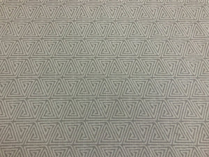 Designer Ivory Grey Geometric Abstract Ethnic Upholstery Drapery Fabric