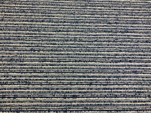 Load image into Gallery viewer, 1 2/3 Yd Schumacher Stucco Texture Indigo Water &amp; Stain Resistant Indoor Outdoor Navy Denim Blue Off White Nautical Stripe Upholstery Fabric