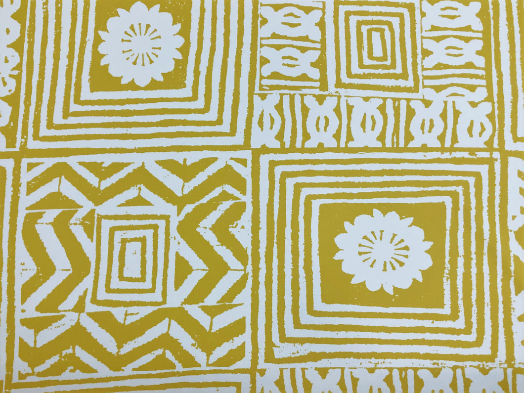Designer Yellow White Abstract Mod Geometric Upholstery Drapery Fabric