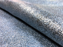 Load image into Gallery viewer, 1.5 Yds Designer Heavy Duty Metallic Blue Textured Faux Leather Upholstery Vinyl