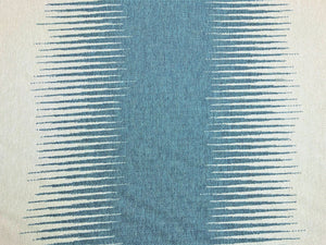 Vern Yip Aqua Water & Stain Resistant Beige French Blue Geometric Woven Ikat Upholstery Drapery Fabric