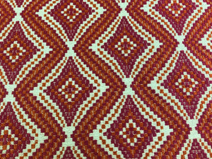 1.5 Yd Kravet 3320110 Water & Stain Resistant Woven Orange Magenta Red Beige Geometric Upholstery Drapery Fabric