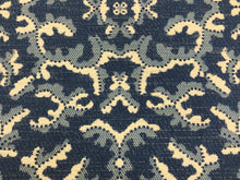 Load image into Gallery viewer, Designer Linen Viscose Nautical Coral French Blue Cream Chenille Upholstery Fabric