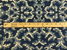 Load image into Gallery viewer, Designer Linen Viscose Nautical Coral French Blue Cream Chenille Upholstery Fabric