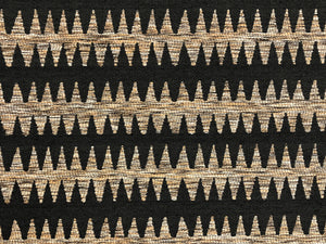 Designer Water & Stain Resistant Charcoal Grey Beige Geometric Tribal Upholstery Fabric