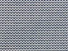 Load image into Gallery viewer, Designer Water &amp; Stain Resistant Navy Blue Cream Small Herringbone MCM Upholstery Fabric